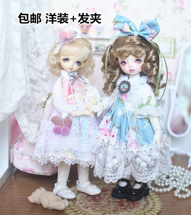 【包邮】BJD.YOSD娃6分衣服洋装连衣裙双子复古花边田园as画境gem