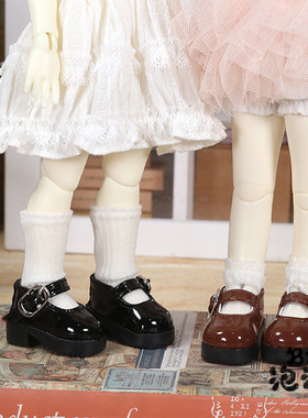 【包邮】BJD.SD.DD.6分30cm娃娃鞋子亮皮高跟百搭日常公主单鞋