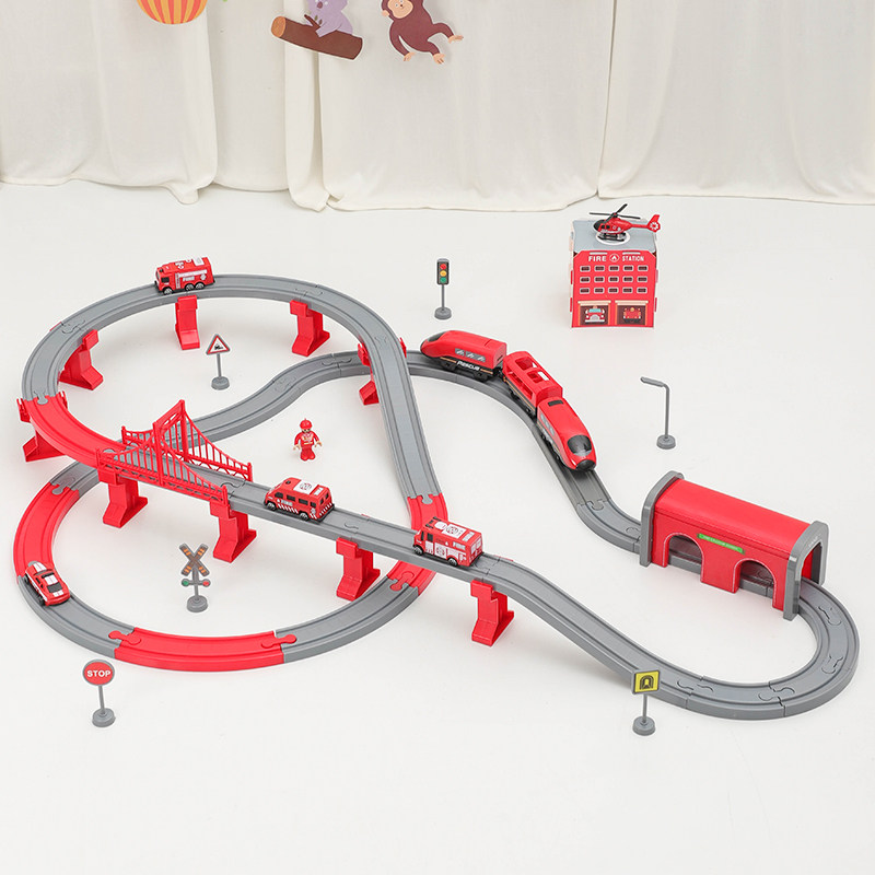 儿童高铁路轨道车小火车赛道塑料轨道玩具磁性电动车益智汽车玩具