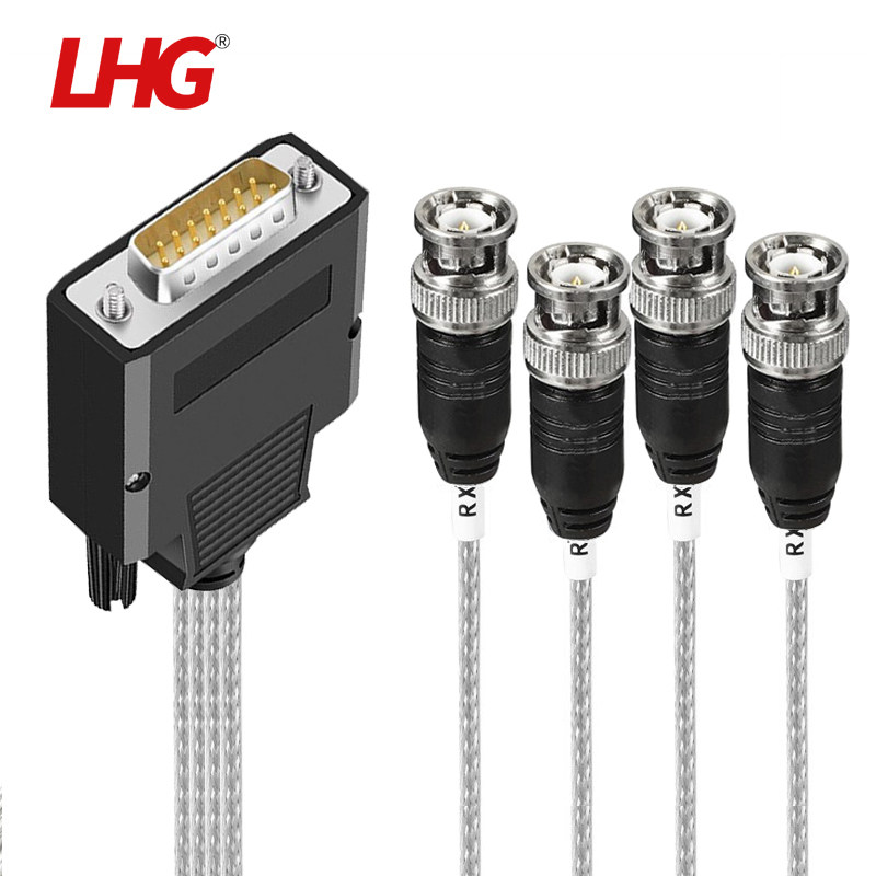 LHG E1线缆DB15针转4*L9或BNC两兆头2M路由器模块测试线中继电缆