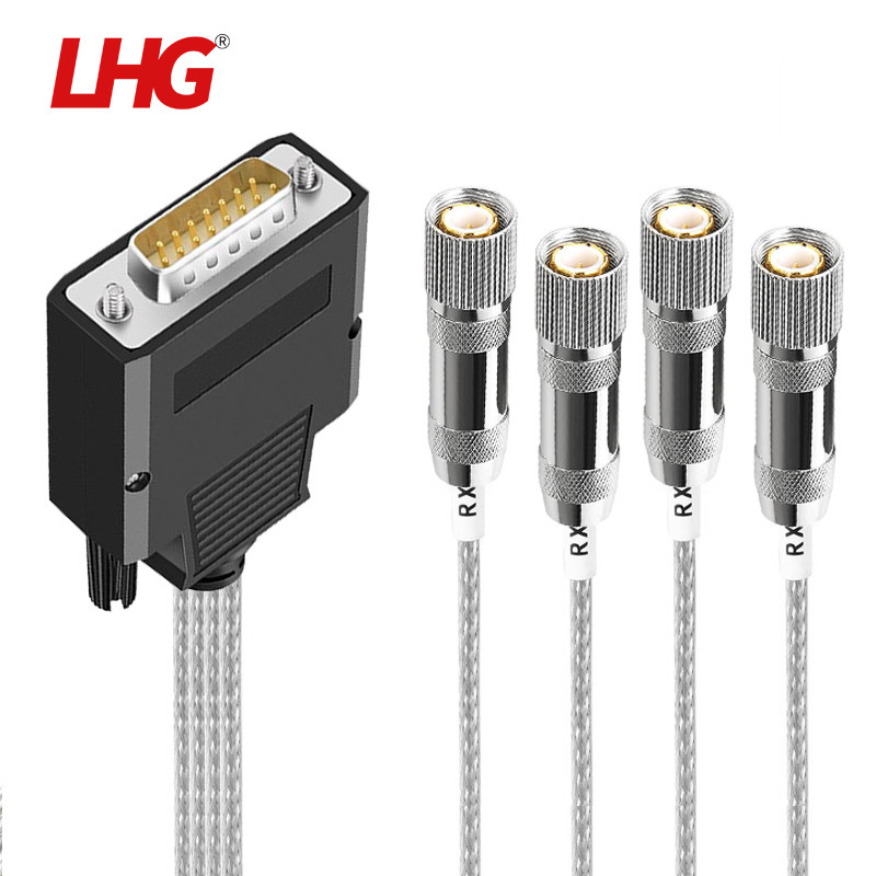 LHG E1线缆DB15针转4*L9两兆头2M路由器模块测试线中继电缆