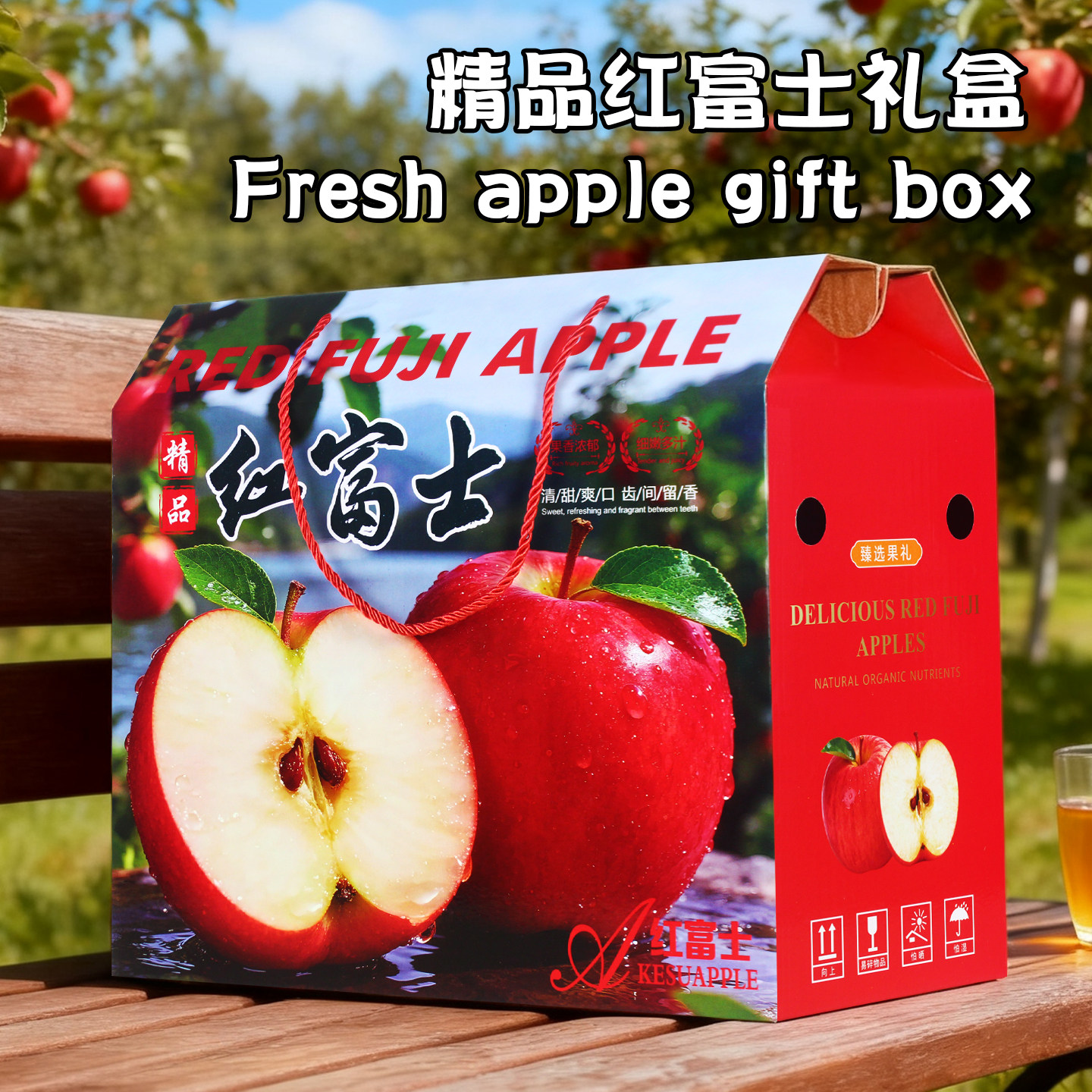 8-10斤装红富士苹果礼品盒包装纸箱阿克苏冰糖心野生苹果水果纸盒
