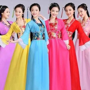 七仙女古装舞台演出服仙女服装唐装汉服古代贵妃古筝女装雪纺裙夏