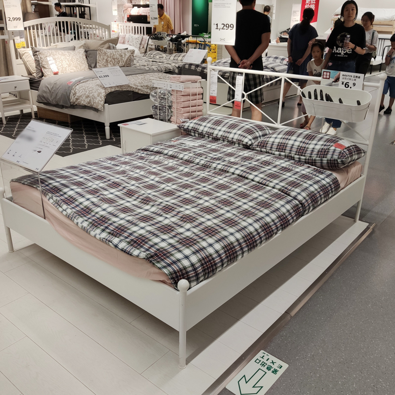 大连宜家 穆斯肯 床架双人床北欧风