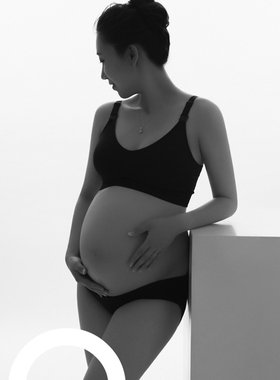 孕妇内衣套装艺术照怀孕期纯棉内裤舒适无钢圈拍照写真黑白色文胸