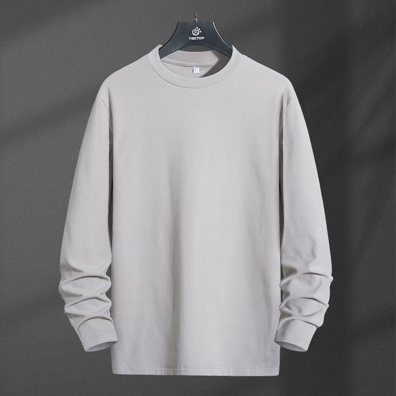 2025冬季保暖内搭加绒打底衫圆领纯色上衣潮双面德绒t恤男士长袖