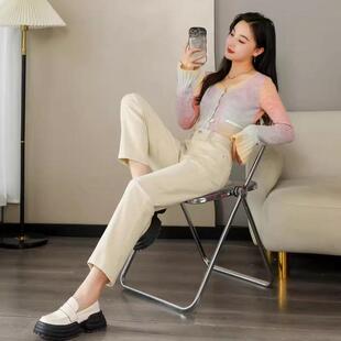 品牌女装女裤2026春季M7526专柜弹力修身时尚锥版休闲直筒裤