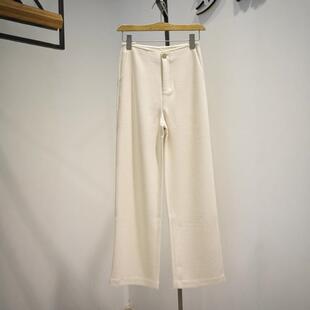 杜鹃鸟女裤2026春季新款C506专柜新品适弹力加厚阔腿羊毛醋酸职业