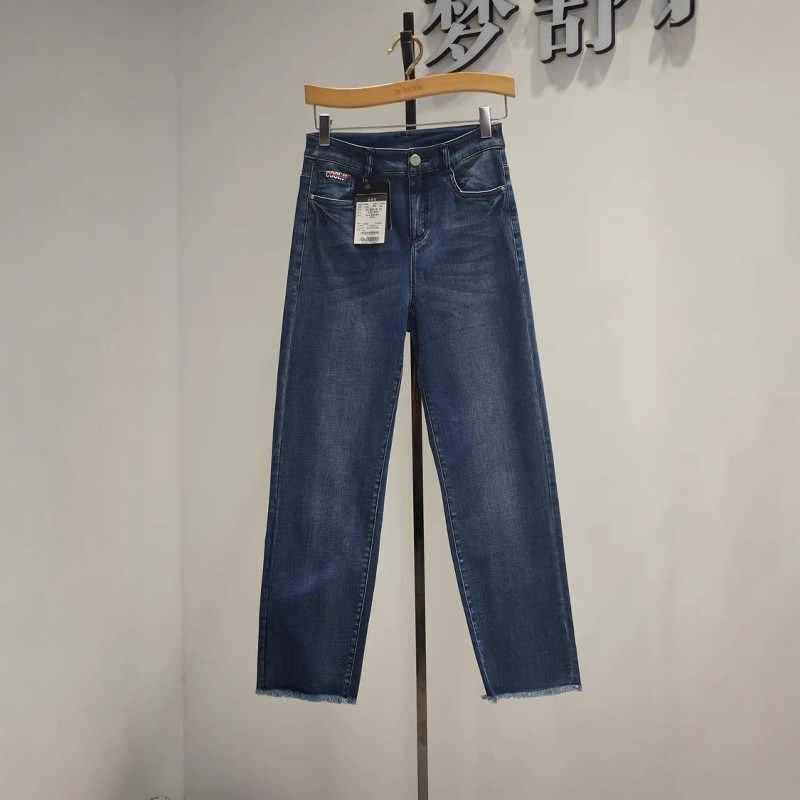 梦舒雅女裤2026夏季新款10189018专柜高腰时尚休闲直筒牛仔裤