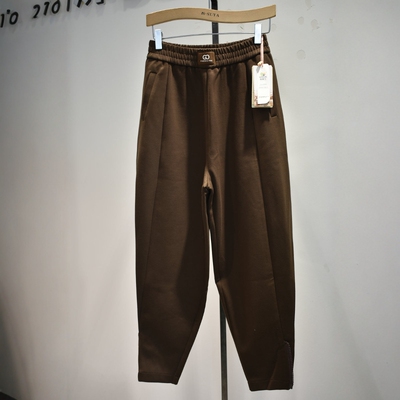 杜鹃鸟女裤2026春季D8213专柜垂感弹力腰修身休闲运动锥版裤