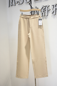 品牌女裤2024春季N1280C时尚舒适专柜新品职业垂感弹力腰阔腿裤