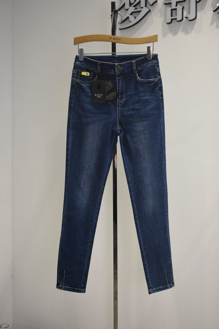 梦舒雅女裤2026春季新款专柜修身弹力大码小直筒牛仔裤10189001