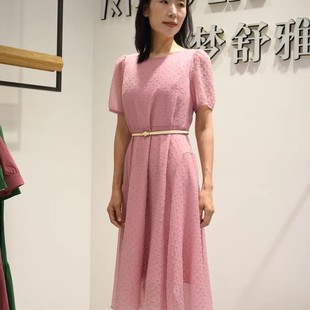 雪纺连衣裙 U368M专柜新品 时尚 无腰带 2025夏季 伊香荟女装 新款