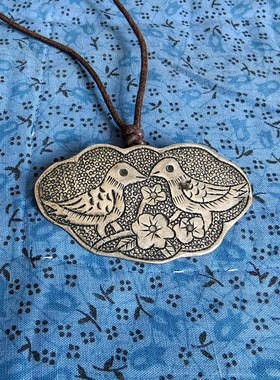 纯手工制作项链喜鹊吊坠民族风平安锁国风长命锁