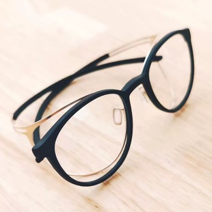 倔匠眼镜日本产Spec 2372超轻钛制复古圆框无螺丝近视镜架 Espace