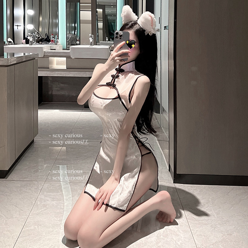 性感睡衣女款2026新款夏季精致蕾丝旗袍吊带睡裙纯欲透视qqny套装
