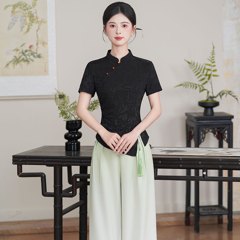 理疗养生馆美容店气质工作服采耳师按摩足浴足疗技师服新中式套装