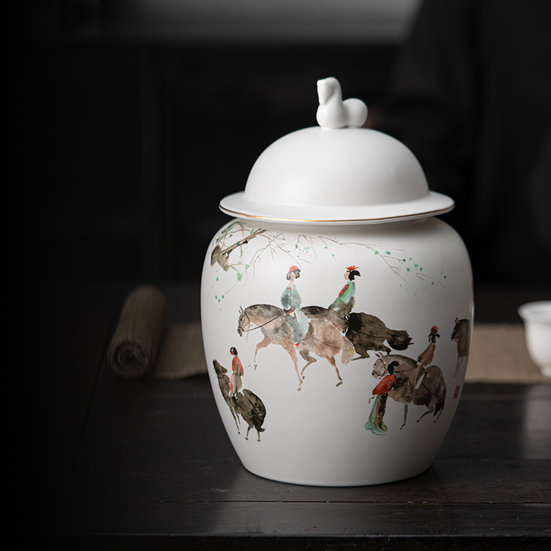 雄驰陶瓷宫廷风双罐礼盒装茶叶罐