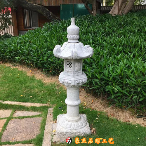 天然石复古日式庭院石装饰石草地