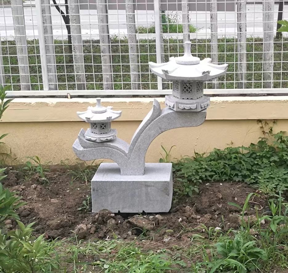 天然石仿古日式石灯笼户外庭院石灯兰溪灯石头灯园林景观石灯摆件