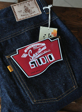 沾酱311xx修身小直筒原色养牛赤耳单宁牛仔裤 沾酱牛仔