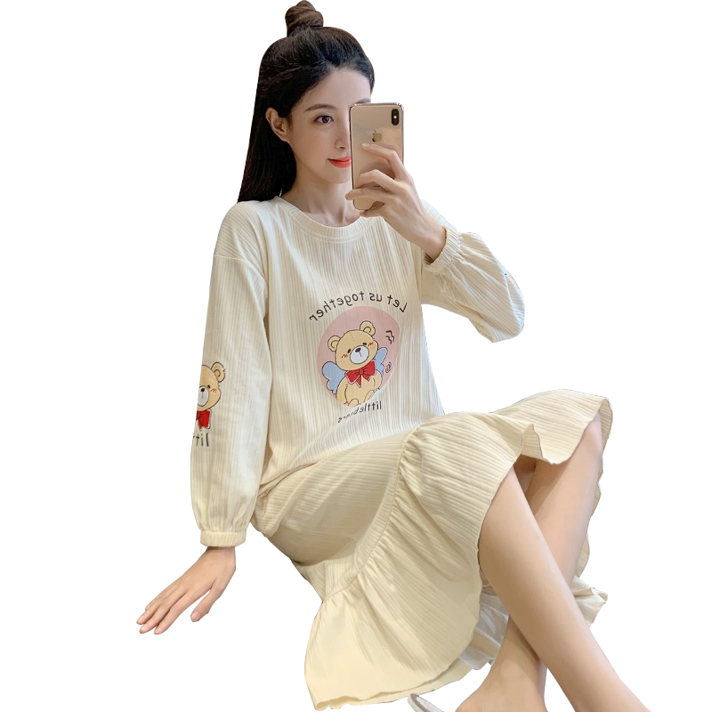 春秋款长袖卡通全棉休闲风家居服