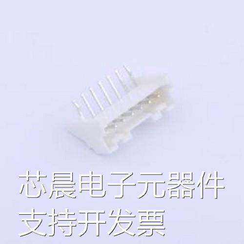 X2000WR-07A-PTSN 线对板针座 1x7P 间距:2mm 弯插 弯插,P=2mm原