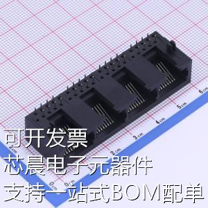 HC-RJ45-5622-4-6乙太网连接器(RJ45 RJ11) RJ45 8P-8C四联铜