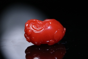 满肉满色辣椒红貔貅挂件完美无瑕疵重19.8克