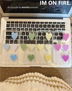 自制韩国ins简约小众文艺复古红色奶黄淡绿清新蓝爱心字母iPhone13promax14plus12透明手机壳11可挂绳15pro16