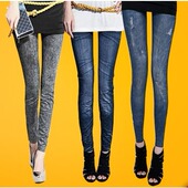 小脚裤 女外穿打底裤 女紧身长裤 大码 薄款 显瘦2019春夏新款 仿牛仔裤