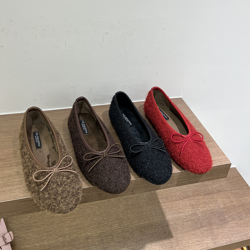 新款平底法式小香风毛毛鞋女外穿加绒保暖圆头一脚蹬豆豆鞋瓢鞋,女鞋,浅口单鞋,淘宝优惠券,粉丝福利购,淘宝优惠卷