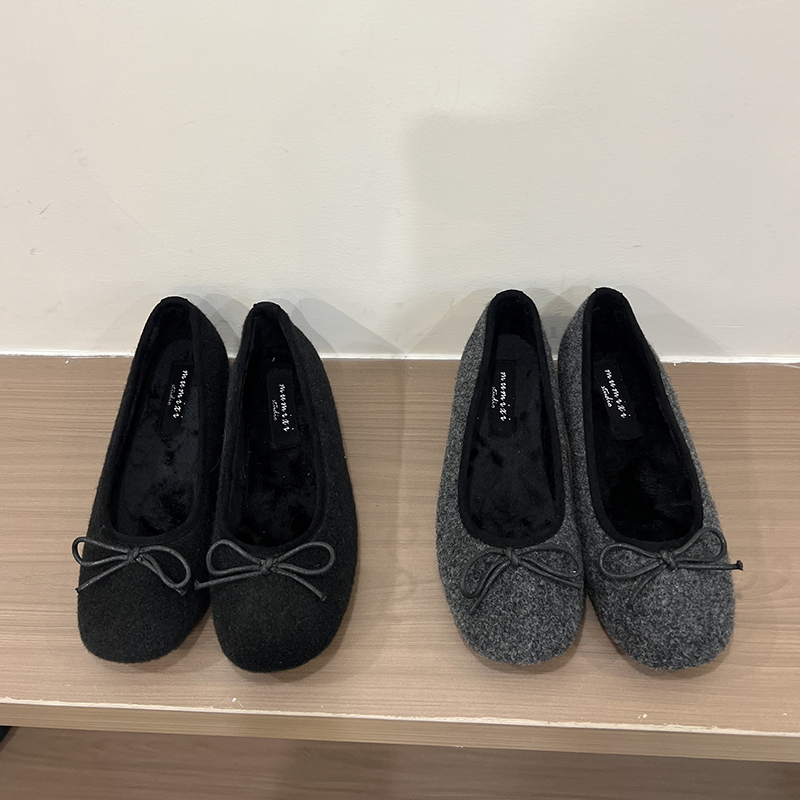 2025秋冬季加绒保暖平底毛毛鞋棉鞋女蝴蝶结温柔气质晚晚鞋豆豆鞋,女鞋,浅口单鞋,淘宝优惠券,粉丝福利购,淘宝优惠卷