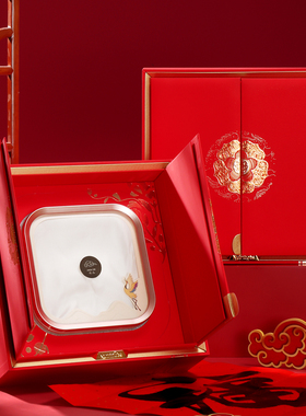 双开门臻品礼盒红色通用礼品盒橙色包装盒子羊肚菌虫草西洋参燕窝