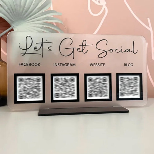 转数快qrcode好友脸书关注美容服装店高级收款展示立牌亚克力摆台