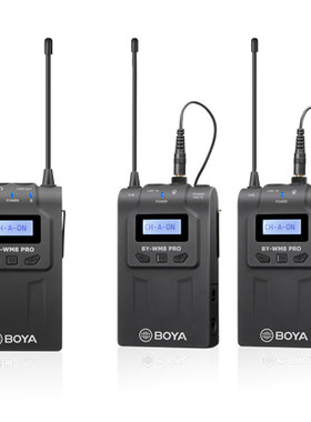 BOYA博雅BY-WM8 Pro-K2 一拖二麦克风单反相机摄像机采访直播话筒