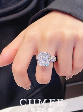 简约冰花切G色8卡合成钻戒指