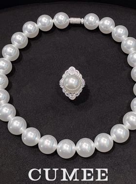 CUMEE晚宴贝珠戒指项链套装