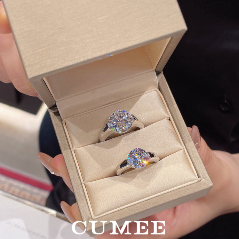 CUMEE情侣款圆形手工切割戒指