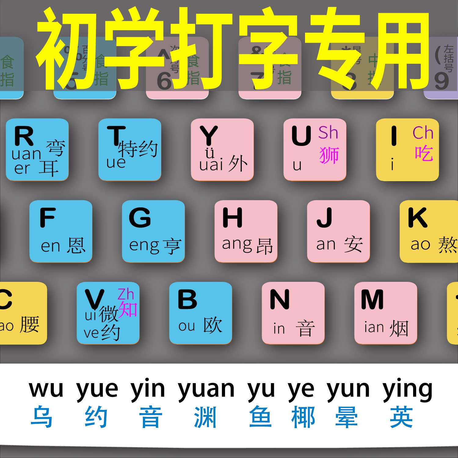 适用罗技mk120台式键盘膜零基础初学者老人儿童学生拼音汉字翻译