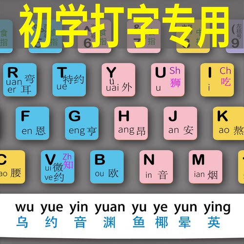 适用罗技mk120台式键盘膜零基础初学者老人儿童学生拼音汉字翻译