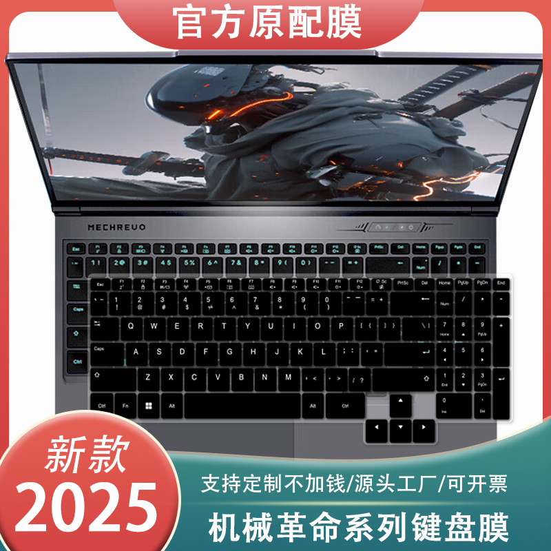 适用2025款机械革命极光XPro游戏本旷世G16键盘膜拼音打字防护贴