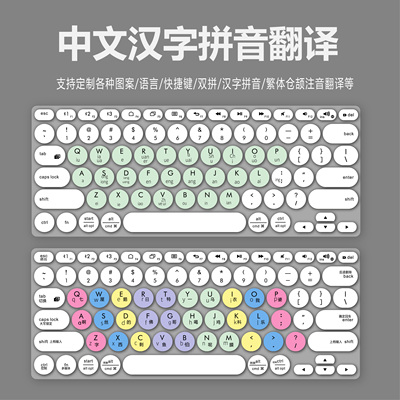 适用罗技pebble 2 Combo无线蓝牙K390按键盘膜M350s中文翻译keys