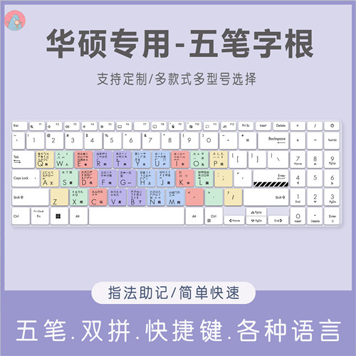 适用华硕无畏Pro15 2024款N6506笔记本电脑S5506M五笔键盘保护膜