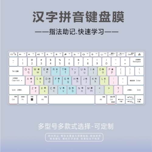 适用小米笔记本红米RedmiBook Pro14 2024电脑键盘膜中文汉字翻译
