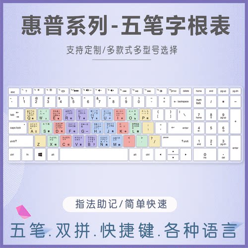 适用惠普HP星15青春版笔记本电脑er2000AU键盘保护膜Q230五笔字根