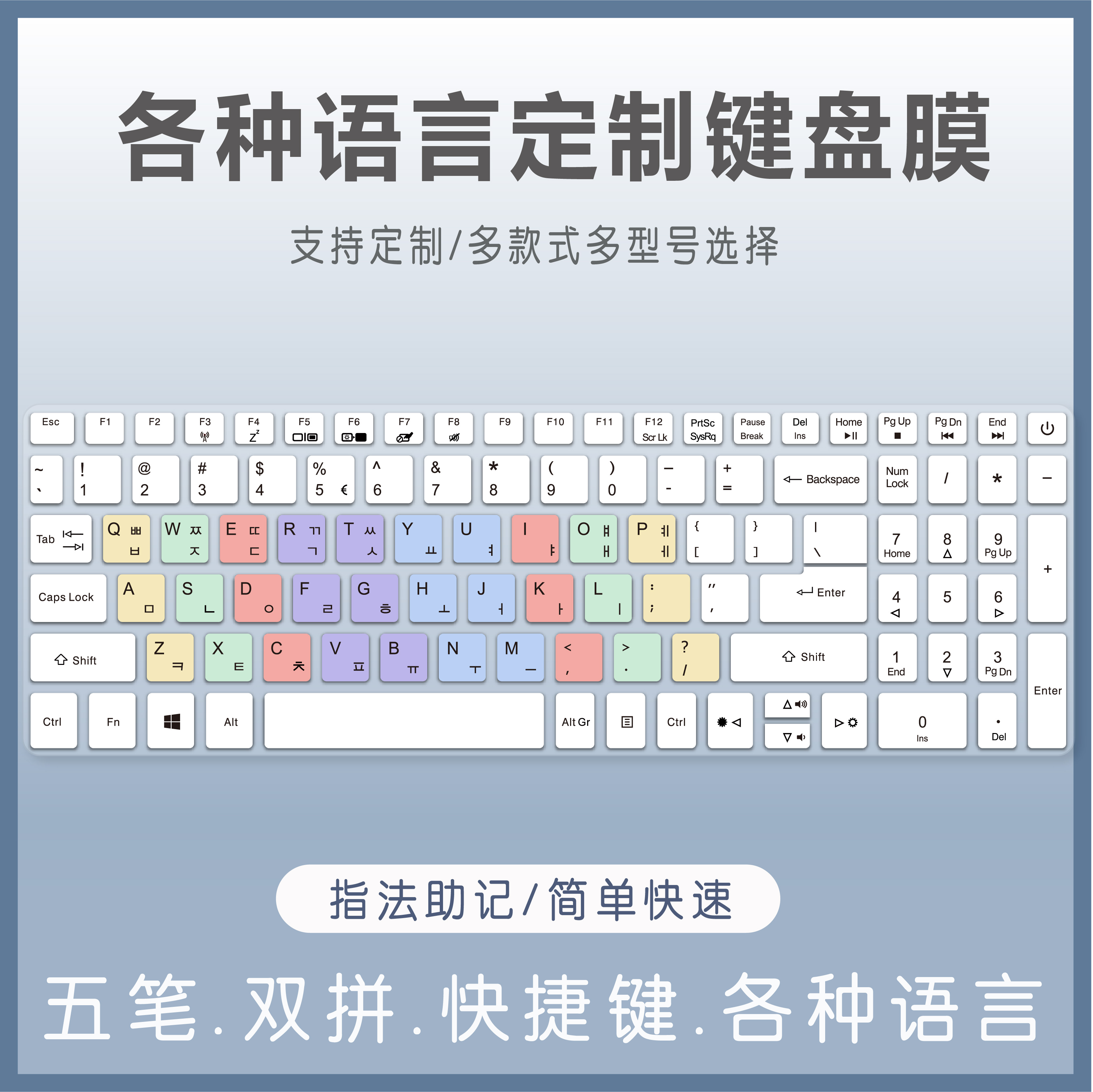 适用Acer/宏碁E5 575g 575G 574G 573G笔记本电脑语言韩日键盘膜