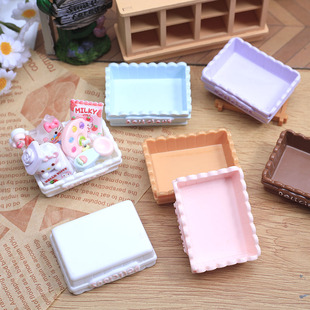 捏捏盘子栅栏式花盆diy奶油胶树脂配件娃娃屋摆件冰箱贴