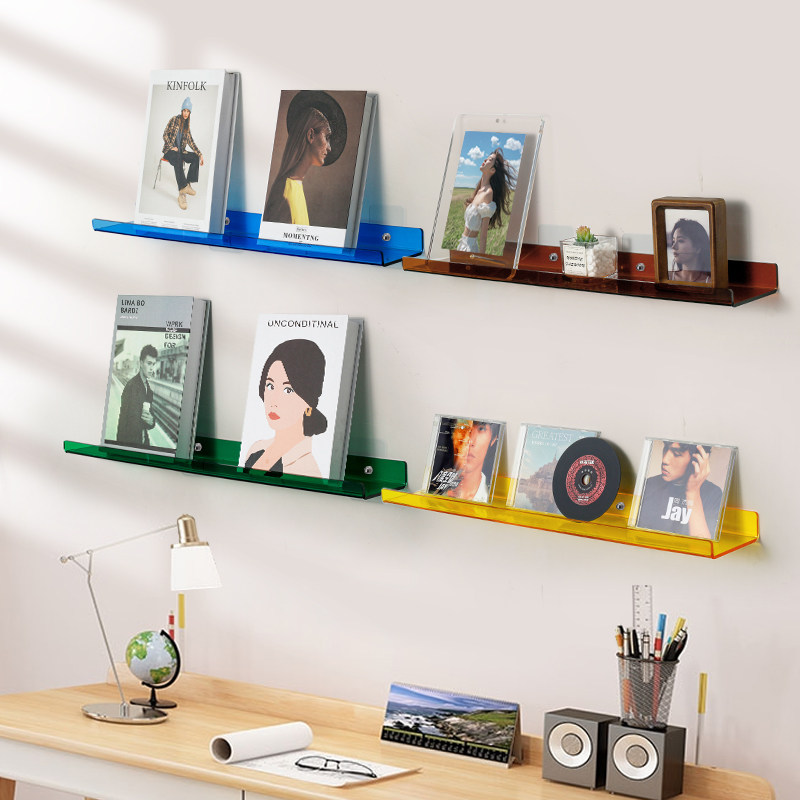 免打孔墙上书架挂墙过道门后置物架壁挂透明亚克力儿童绘本展示架,收纳整理,整理架/置物架/收纳架,淘宝优惠券,粉丝福利购,淘宝优惠卷