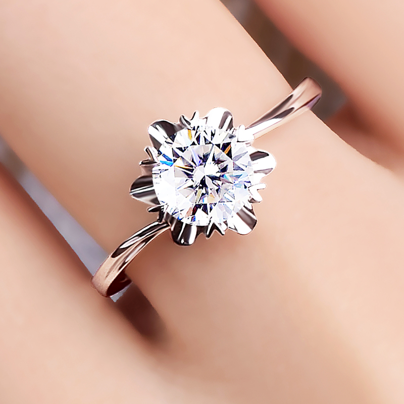 IGI培育钻石戒指18K金显钻大雪花